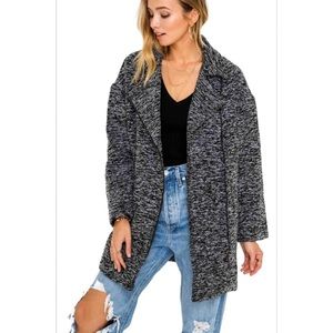 ASTR Marled Coat In Black & White